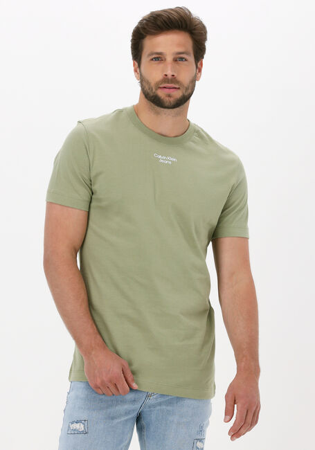 Groene CALVIN KLEIN T-shirt STACKED LOGO TEE - large