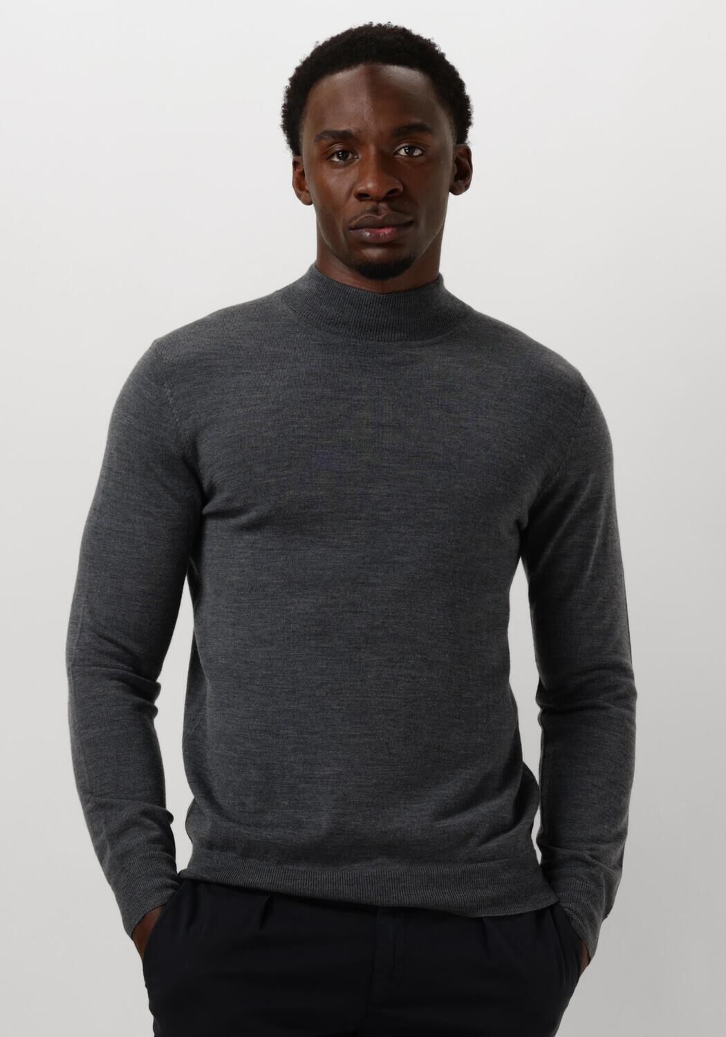 PROFUOMO Heren Truien & Vesten Pullover Mock Grijs
