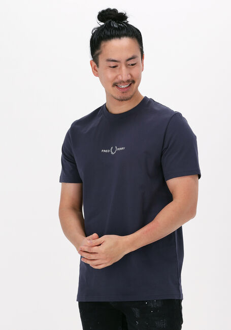 Grijze FRED PERRY T-shirt EMBROIDERED T-SHIRT - large