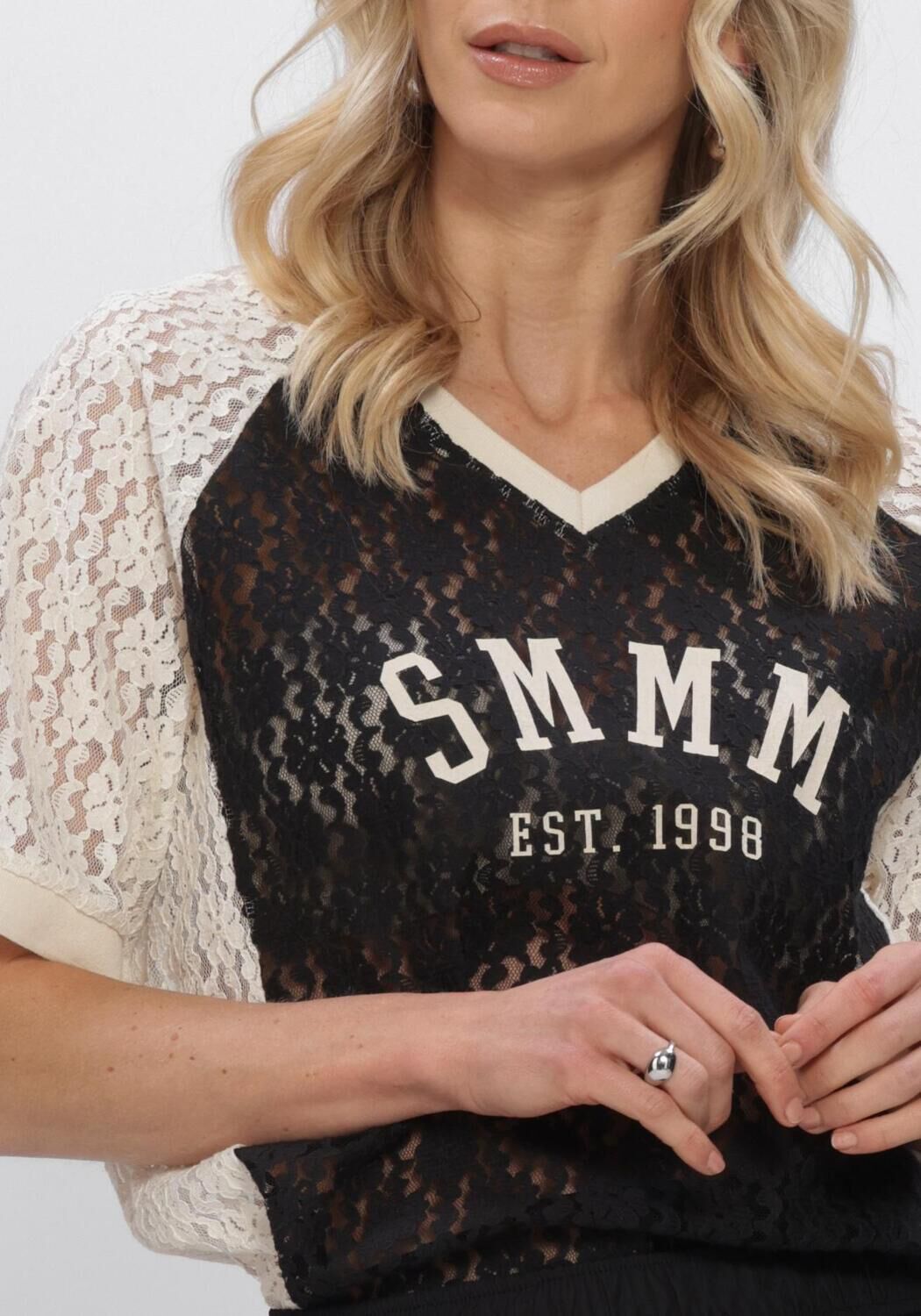 Zwarte SUMMUM T-shirt TOP SPORTY LACE - large