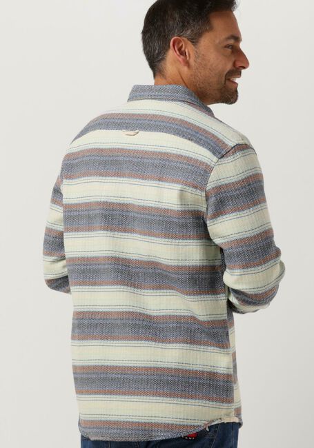 Blauwe SCOTCH & SODA Overshirt REGULAR-FIT BASKET WEAVE GRADIENT STRIPE SHIRT - large
