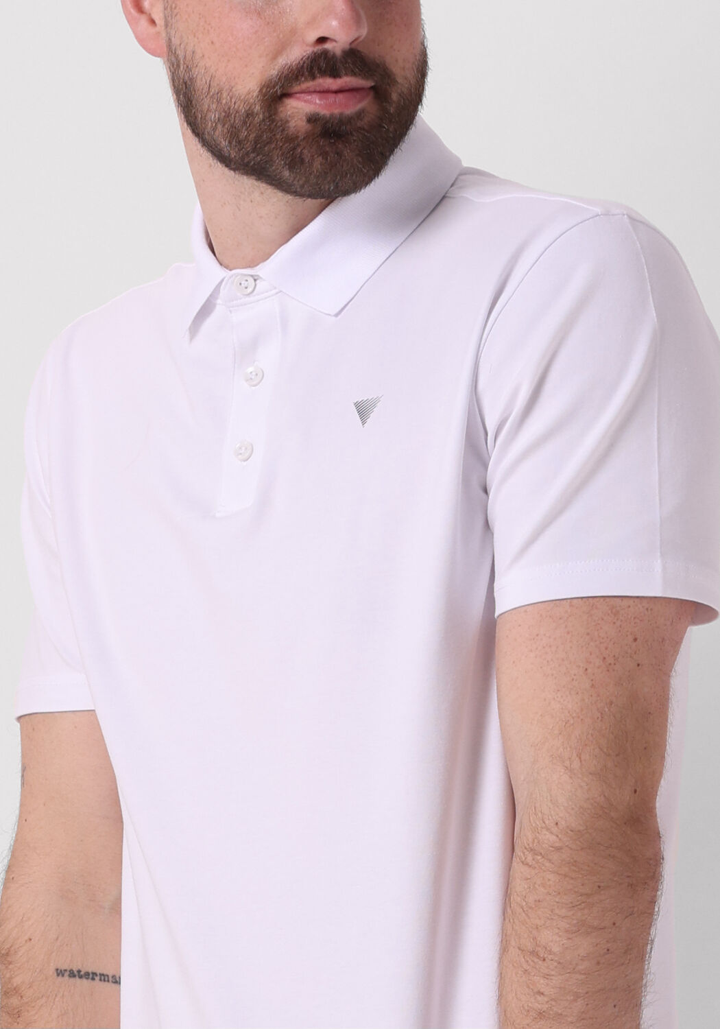 PURE PATH Heren Polo's & T-shirts Pure Logo Polo With Chest Print Wit