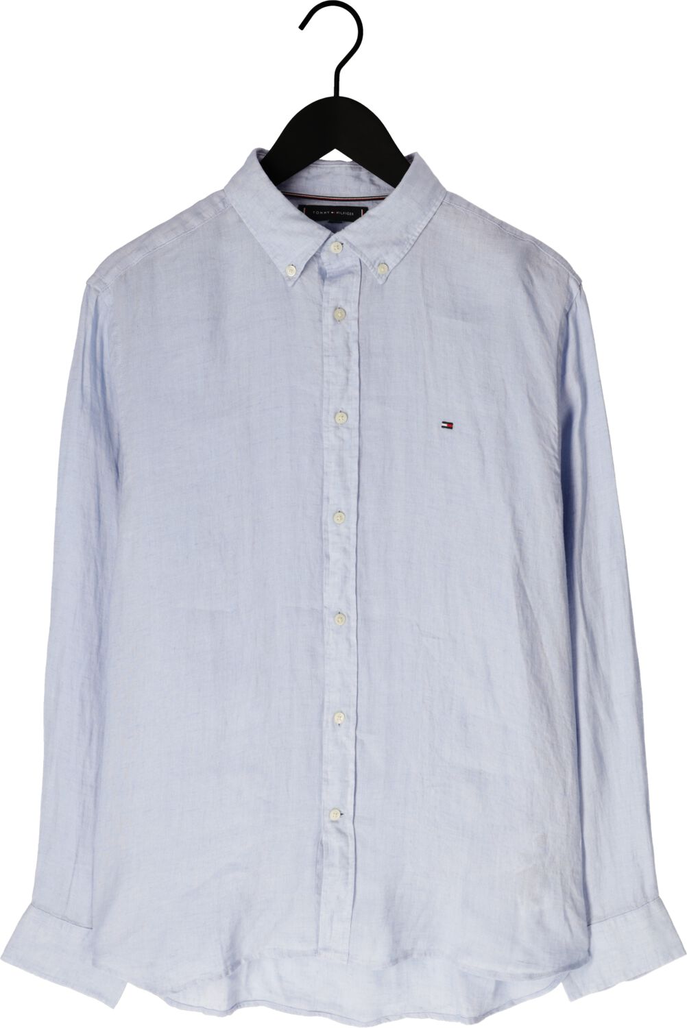TOMMY HILFIGER Heren Overhemden Pigment Dyed Li Solid Rf Shirt Lichtblauw