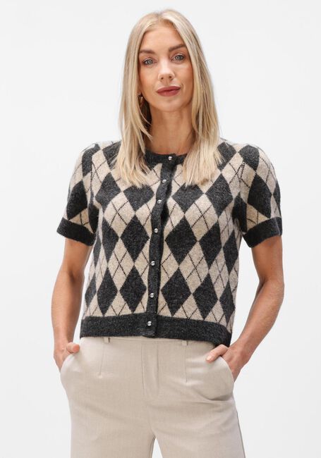 Multi NEO NOIR Vest ALLESTAR CHECK KNIT CARDIGAN - large