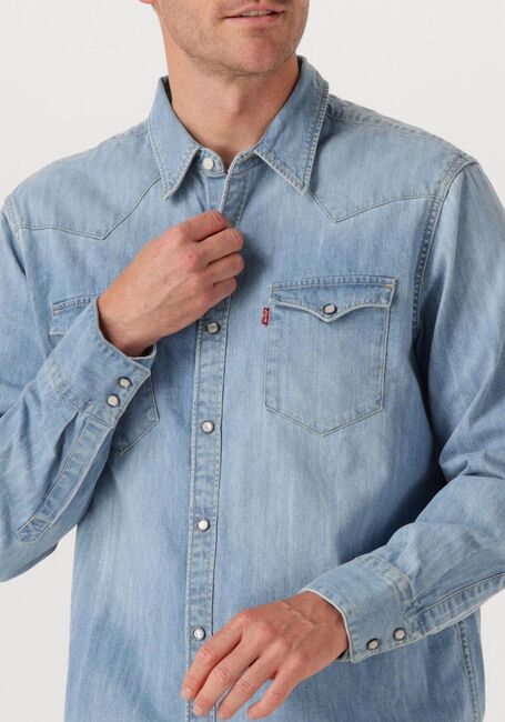 Lichtblauwe LEVI'S Casual overhemd BARSTOW WESTERN - large