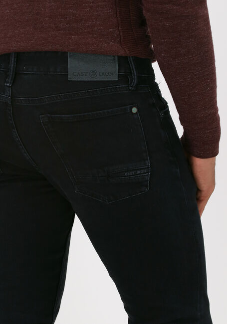 Zwarte CAST IRON Slim fit jeans RISER SLIM COMFORT BLACK DENIM - large
