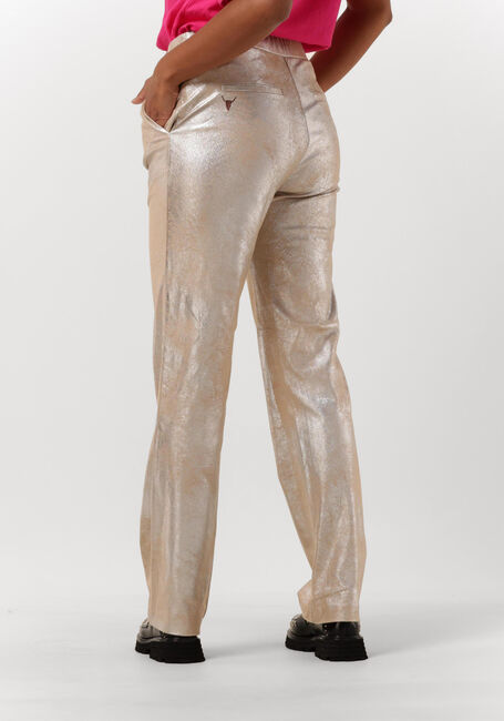 Zilveren ALIX THE LABEL Pantalon LADIES WOVEN FAUX SUEDE STRAIGHT LEG PANTS - large