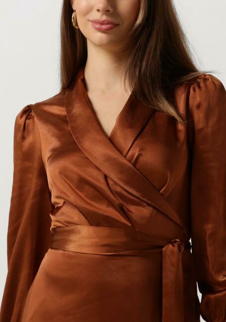 Bruine NOTRE-V Midi jurk NV-DORISSA SATIN DRESS - large