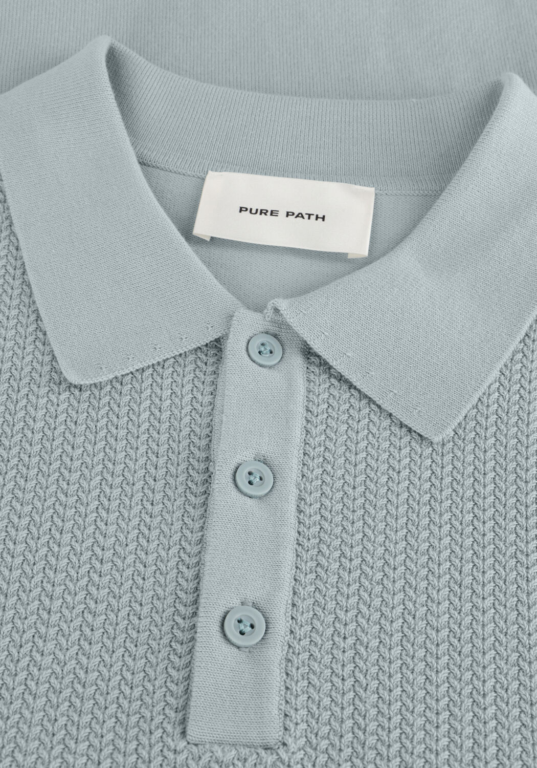 Lichtblauwe PURE PATH Polo REGULAR FIT POLO SS KNITWEAR - large