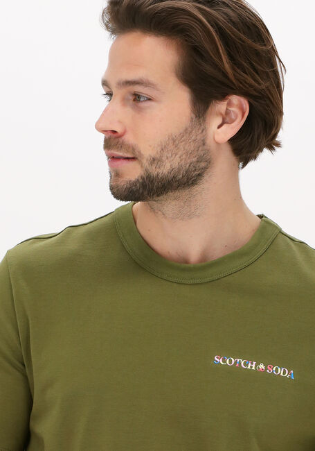 Groene SCOTCH & SODA T-shirt JERSEY LOGO TEE IN ORGANIC COTTON - large