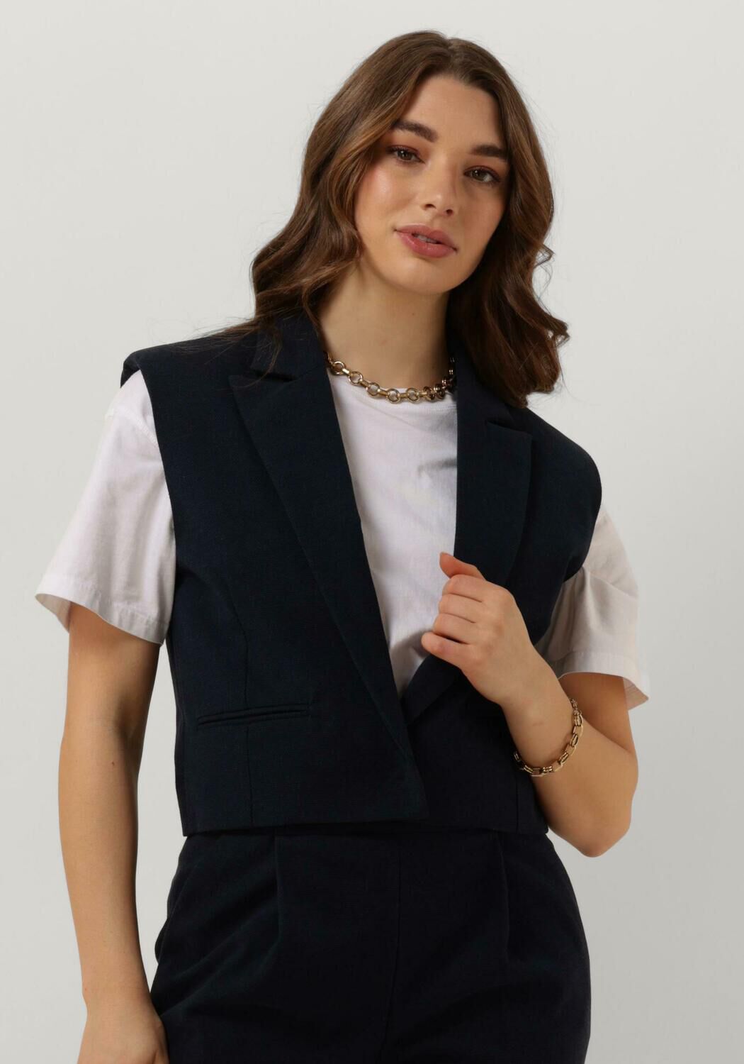RUBY TUESDAY Dames Blazers Relin Cropped Waistcoat Donkerblauw