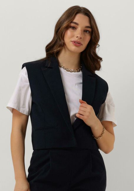 Donkerblauwe RUBY TUESDAY Gilet RELIN CROPPED WAISTCOAT - large