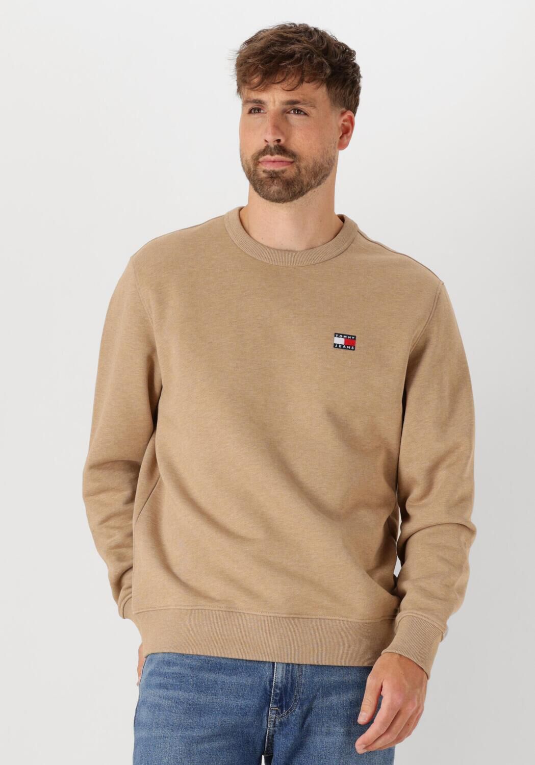 TOMMY JEANS Heren Truien & Vesten Tjm Reg Bagde Crew Ext Bruin