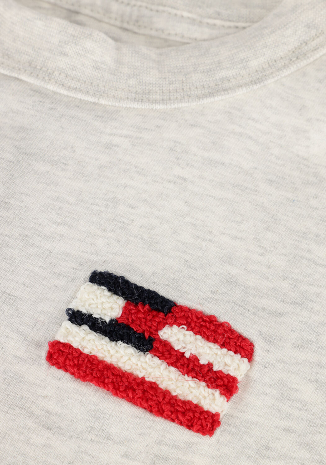 Lichtgrijze TOMMY HILFIGER T-shirt HILFIGER FLAG TERRY EMB TEE SS - large