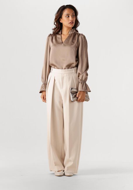 Taupe NEO NOIR Blouses AMARA HEAVY SATIN BEDAZ BLOUSE - large