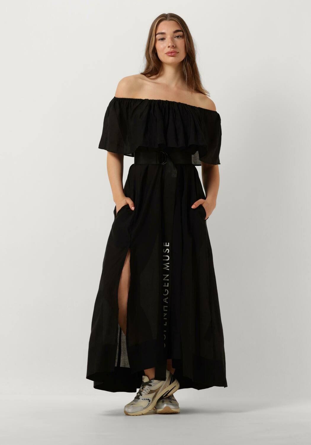 zwarte copenhagen muse midi jurk cmmolly dress