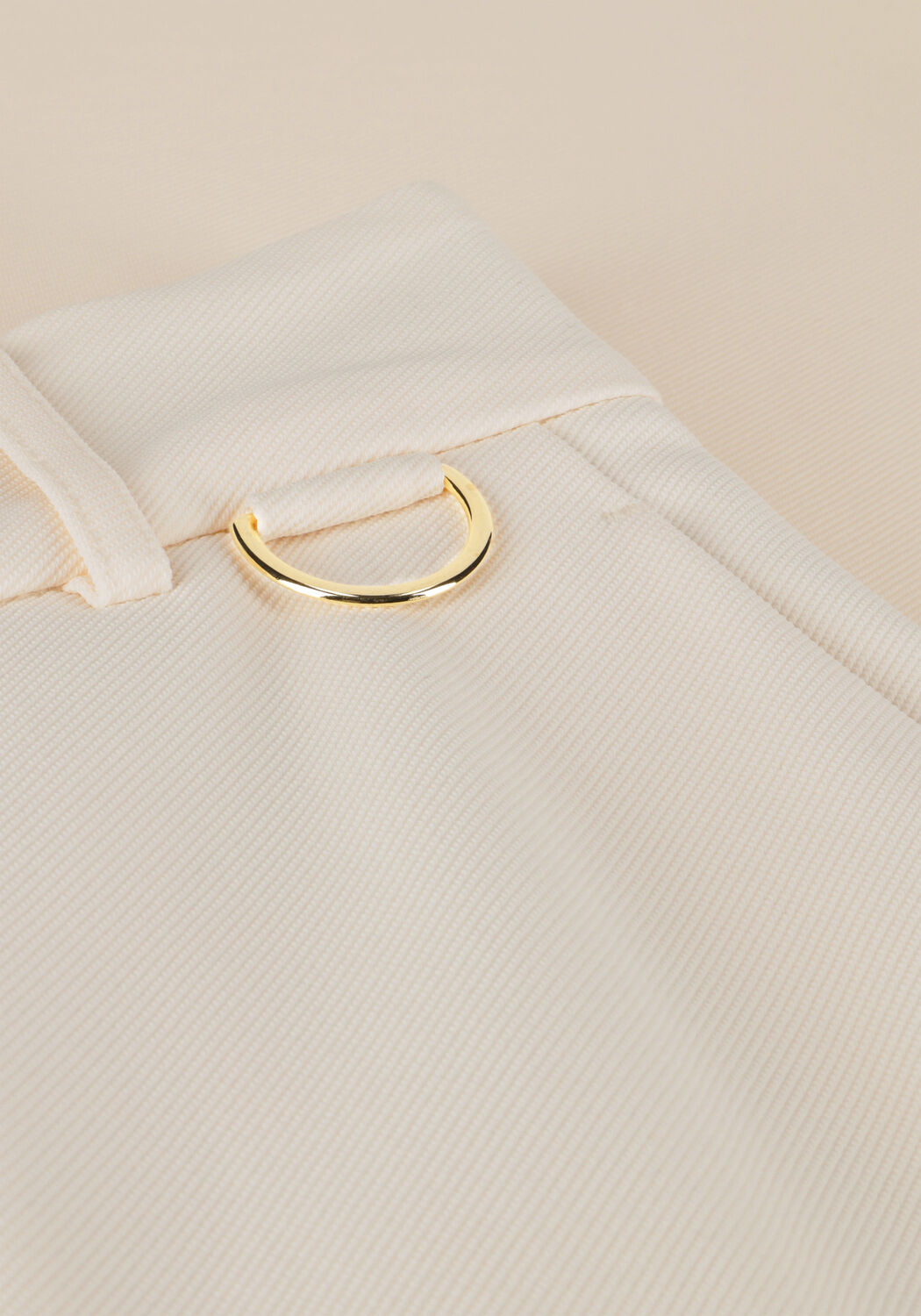Creme VANILIA Wijde broek TAILORED TWILL MET RING - large