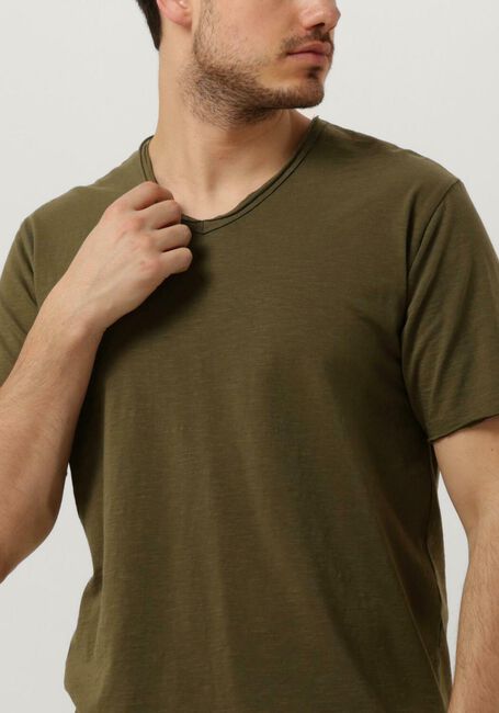 Groene DSTREZZED T-shirt STEWART ORGANIC SLUB JERSEY - large