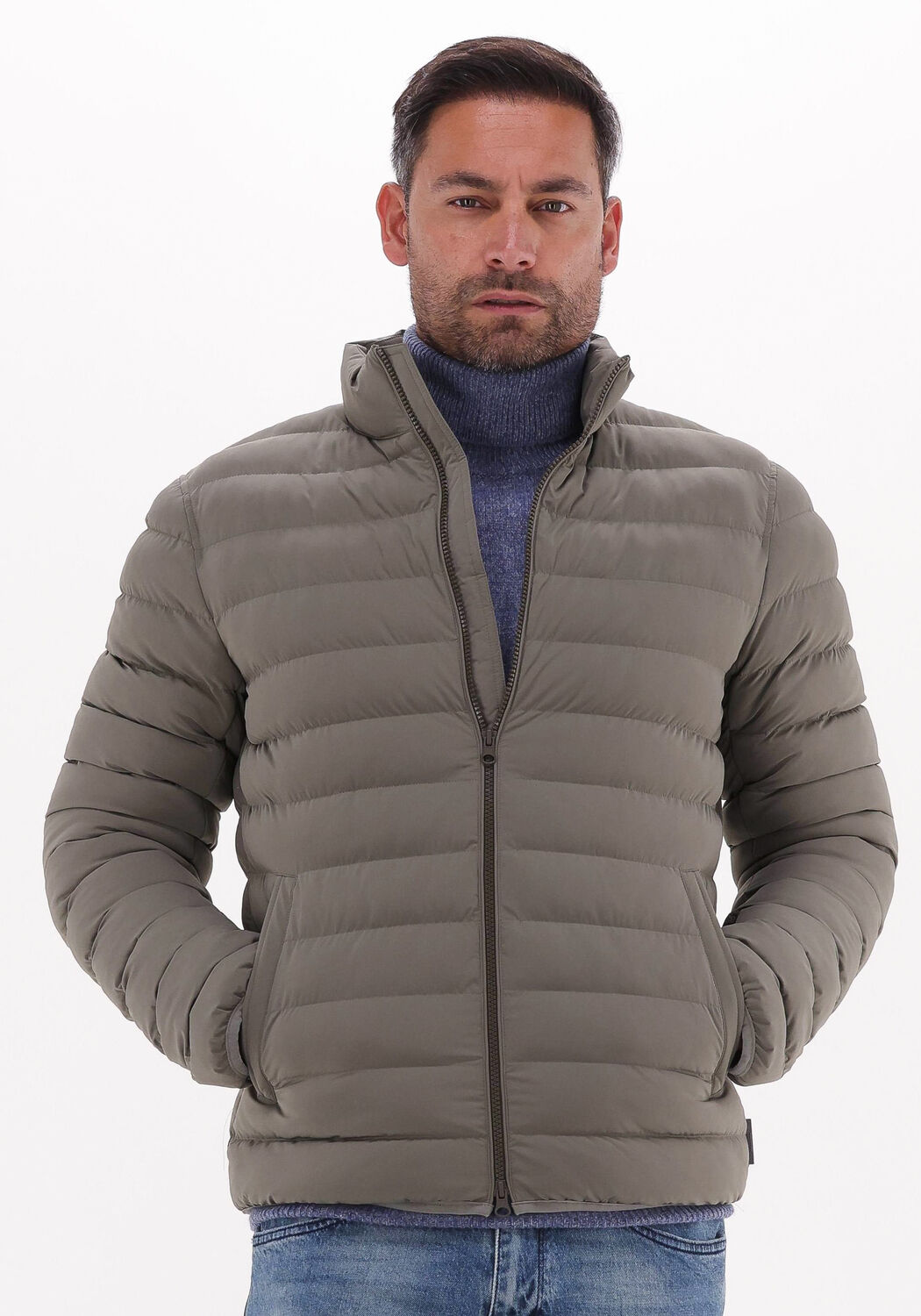 beige profuomo gewatteerde jas outerw lt weight bomber