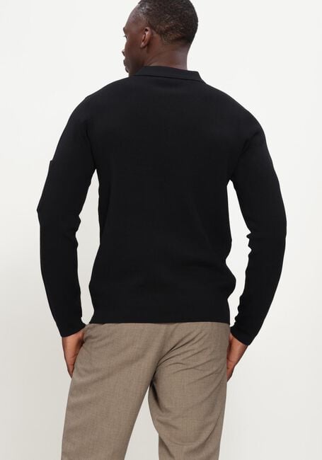 Zwarte GENTI Trui POLO ZIP LS - large