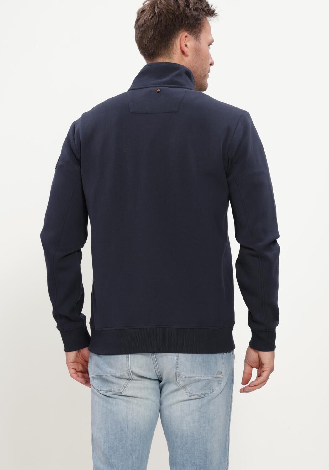 Donkerblauwe PME LEGEND Sweater ZIP JACKET INTERLOCK SWEAT - large