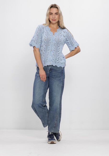 Lichtblauwe Y.A.S. Truien/vesten YASVIENNA SS KNIT CARDIGAN S. - large