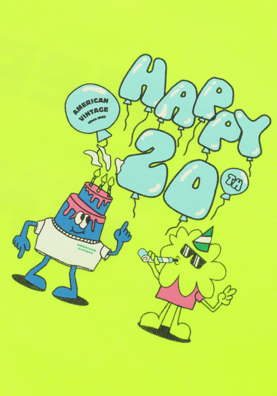 Gele AMERICAN VINTAGE T-shirt FIZVALLEY - large