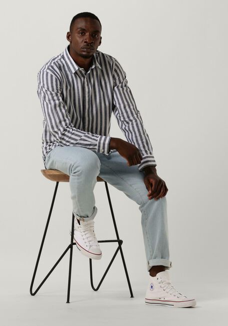 Donkerblauwe SELECTED MEN Klassiek overhemd SLHSLIMNEW-LINEN SHIRTS LS CLASSIC W - large