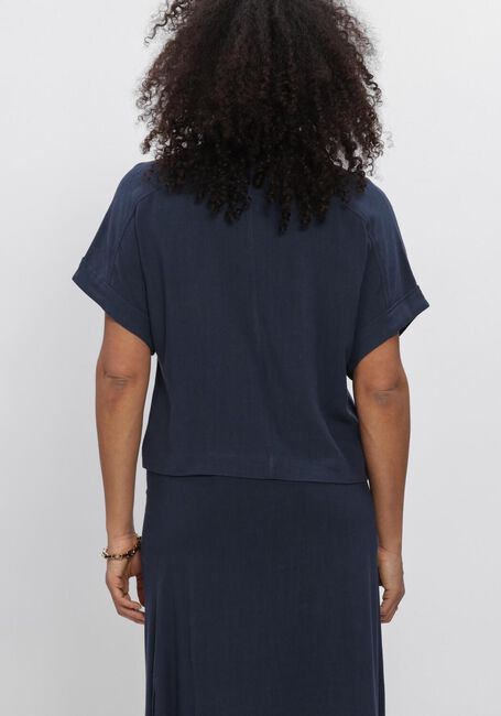 Donkerblauwe SELECTED WOMEN Blouses SLFVIVA SS CROPPED SUN SHIRT - large