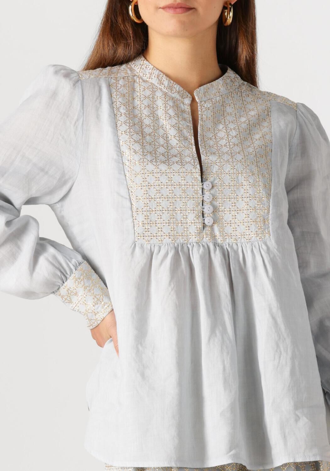GREEK ARCHAIC KORI Dames Blouses 440645 Lichtblauw
