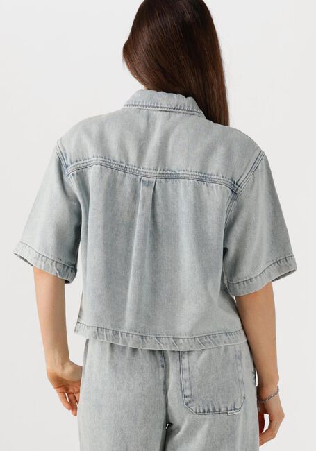 Blauwe CATWALK JUNKIE Blouses SHORT SLEEVE DENIM BLOUSE - large