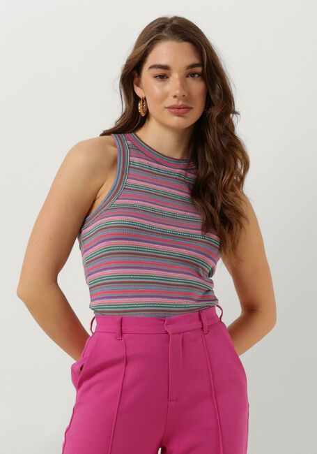 Multi SCOTCH & SODA Top TEXTURED STRIPE RACER TANK - large