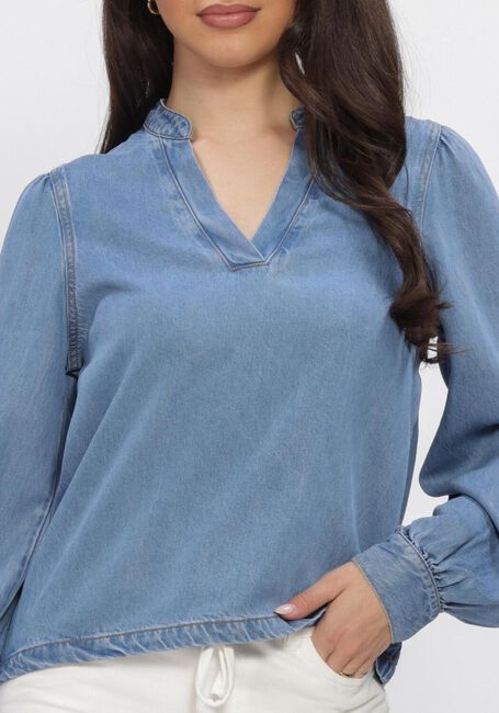 Blauwe OBJECT Tops & T-shirts OBJFRAME V-NECK RE DENIM TOP - large