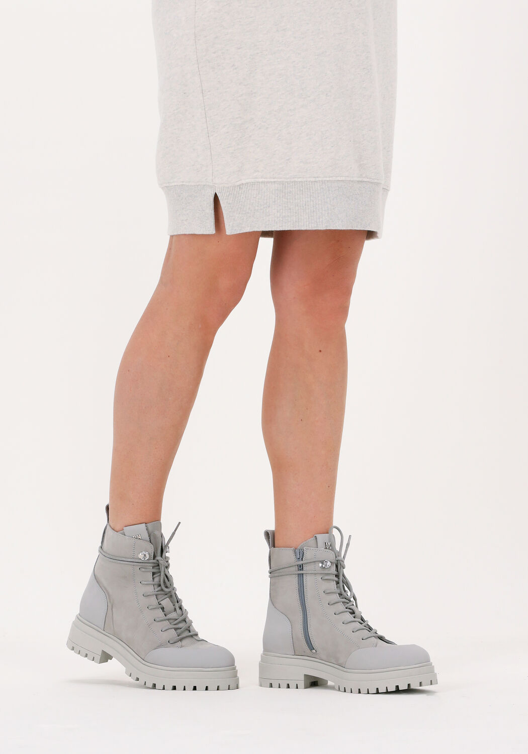 Grijze clearance veterboots dames