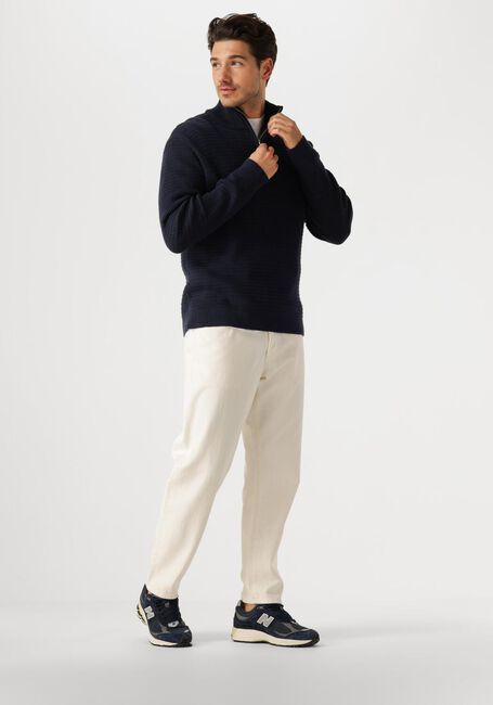 Blauwe SELECTED MEN Trui SLHTHEO LS KNIT STRUCTURE HALF ZIP - large