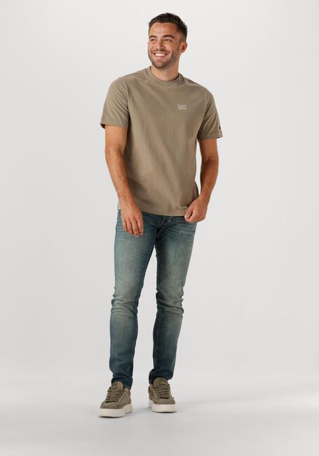 Beige CAST IRON T-shirt REGULAR FIT PEACHED JERSEY - large