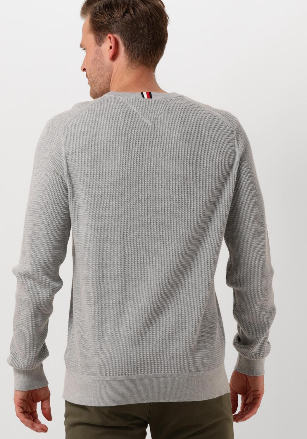 grijze tommy hilfiger trui refined structure cr