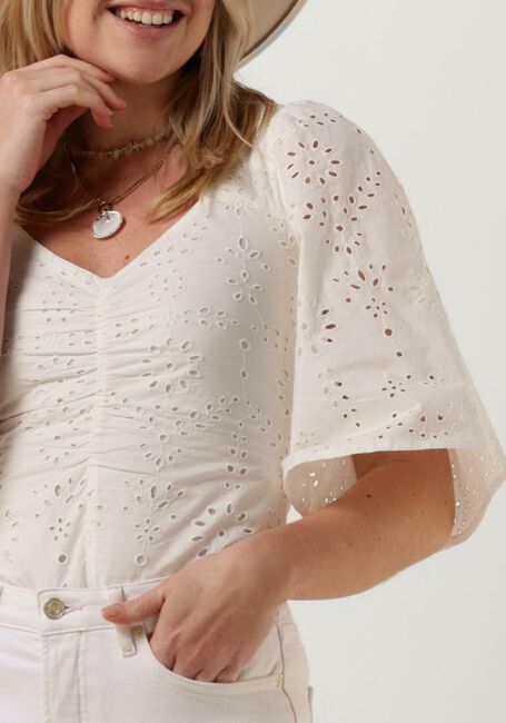 Witte SCOTCH & SODA Top RUCHED FRONT FLUTTER SLEEVE TOP - large
