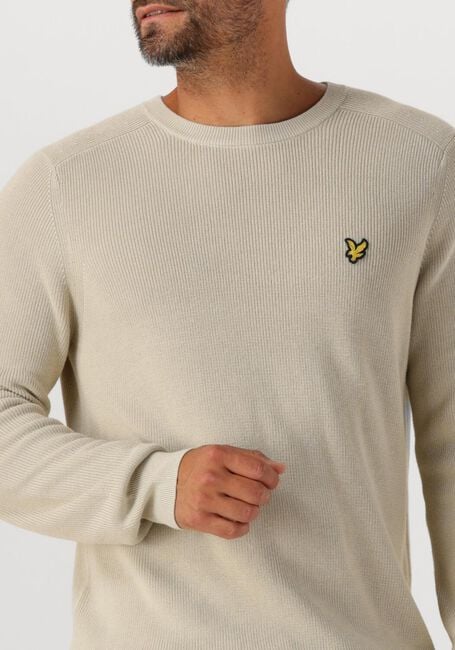 Taupe LYLE & SCOTT Trui ENGINEERED RIB CREW NECK - large