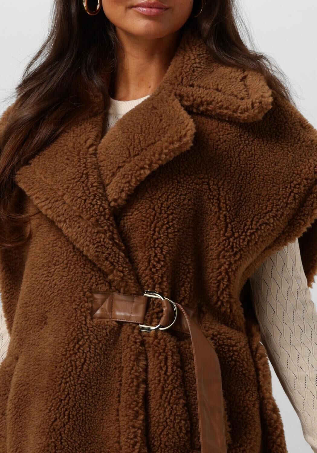 LIU JO Dames Blazers Gilet Ts. Teddy Camel