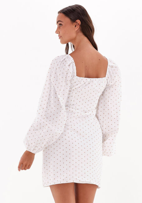 Witte NA-KD Mini jurk TIE FRONT BALLOON SLEEVE DRESS - large
