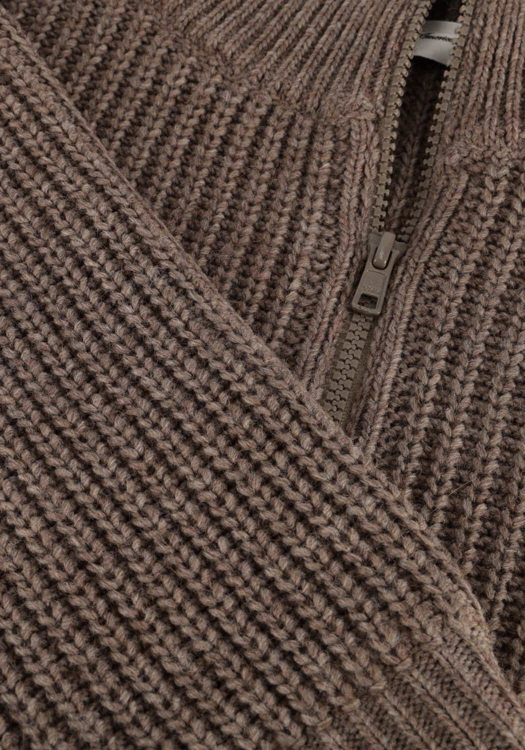 Taupe AMERICAN VINTAGE Trui CRASHWAY HALF ZIP H - large
