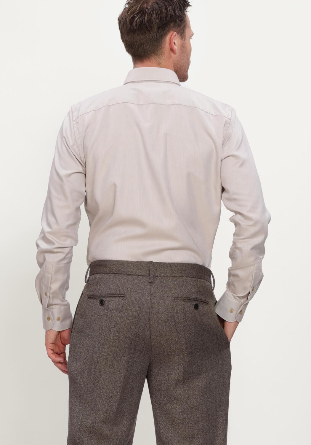 Beige PROFUOMO Klassiek overhemd CLASSIC - large