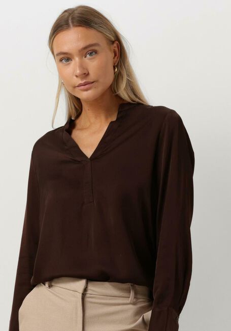 Bruine SELECTED FEMME Blouses SLFMARIBELL LS SATIN TOP B - large