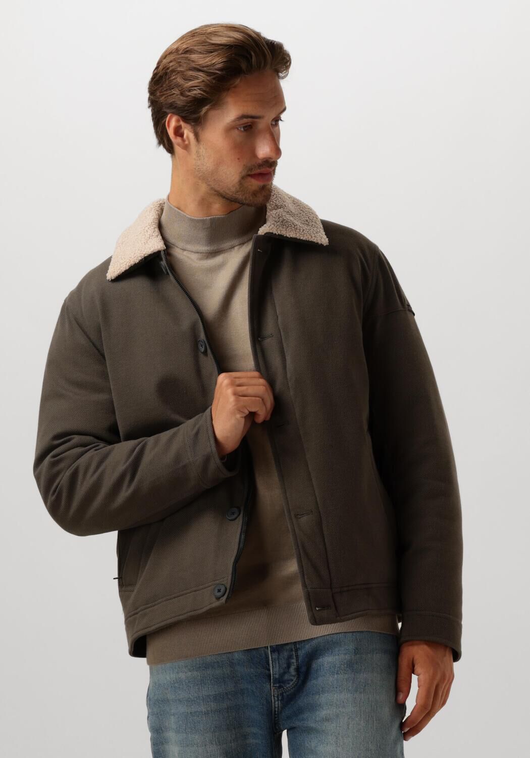 CAST IRON Heren Jassen Short Jacket Heavy Twill Studman Groen