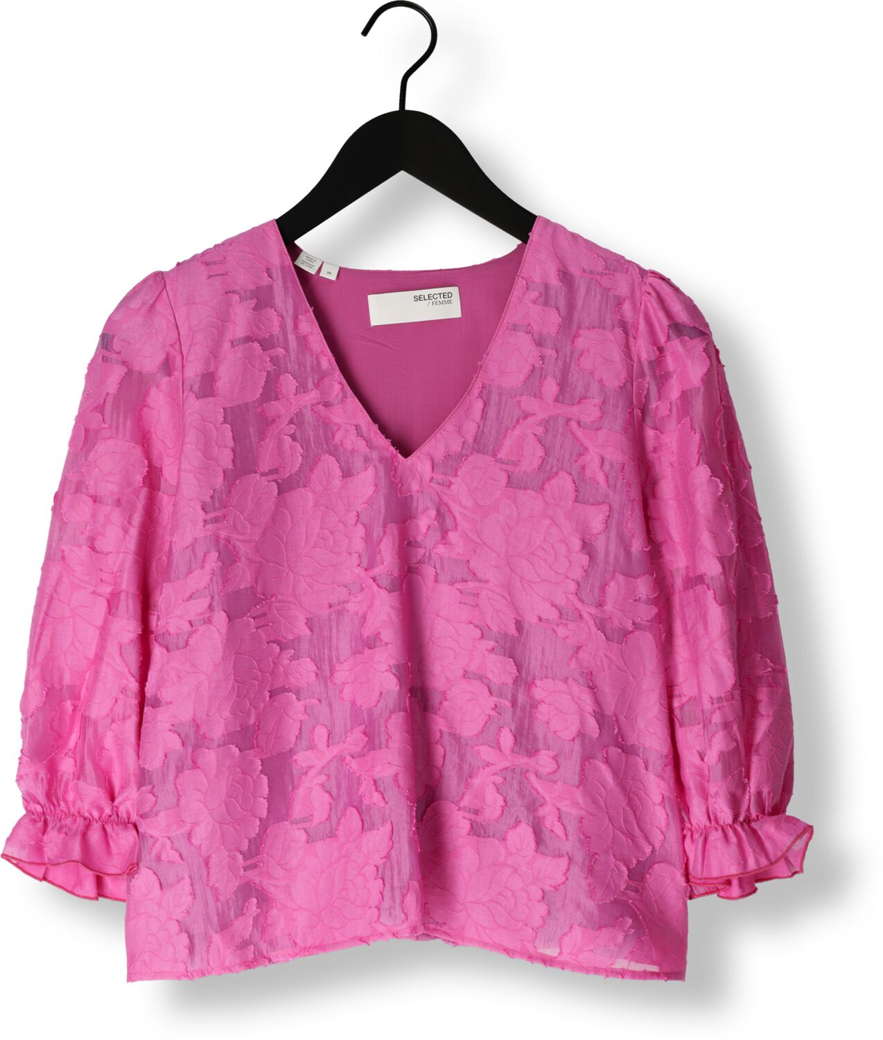 SELECTED FEMME Dames Blouses Slfcathi-sadie 3 4 Top Ff Roze