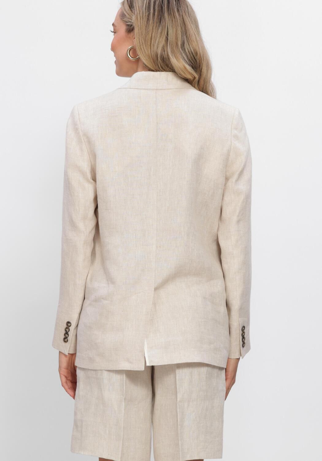 Beige SELECTED WOMEN Blazer SLFRELAXED IDA LS LINEN BLAZER - large