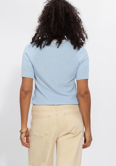 Lichtblauwe SELECTED WOMEN Trui SLFELINNA SS KNIT TOP - large
