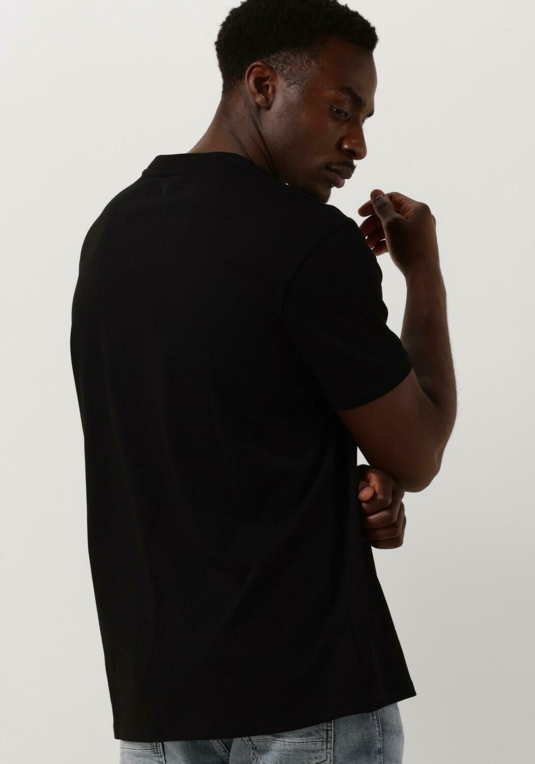 PURE PATH Heren Polo's & T-shirts Tshirt With Front Print Zwart
