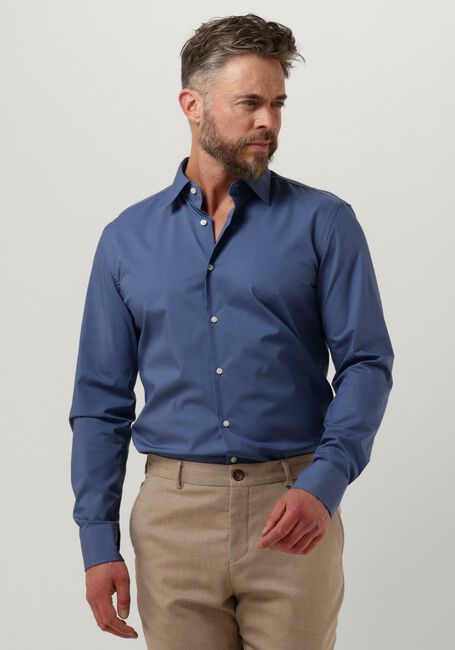 Blauwe BOSS Klassiek overhemd H-HANK-KENT-C1-214 - large